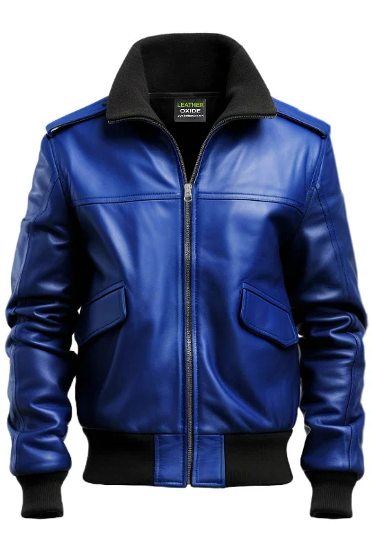 Blue Jacket - Blue Faux Leather Jacket