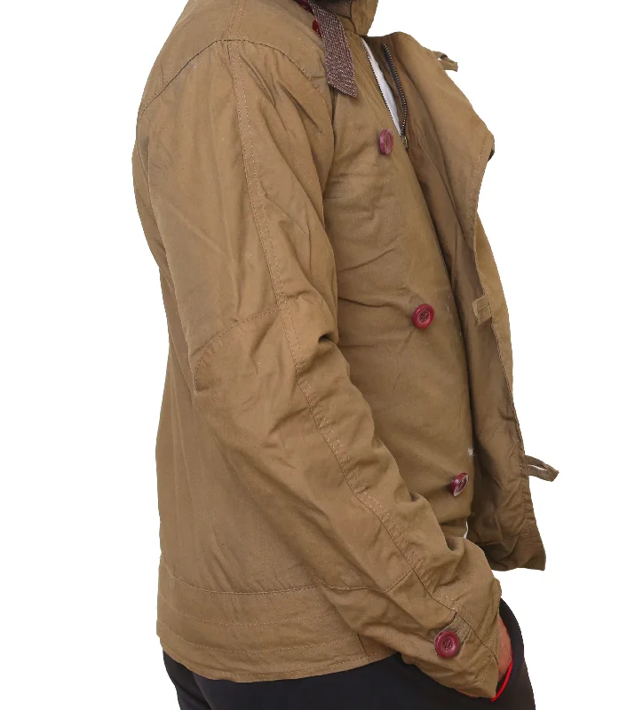 Men Brown Cotton Jacket