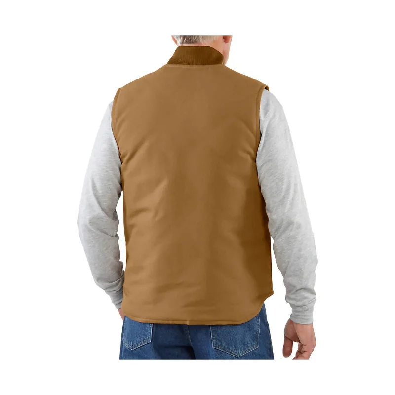 Carhartt Men's Rib Collar Insulated Relaxed Fit Firm Duck Vest - Carhartt Brown - ONLINE STORE CREDIT/EXCHANGE ONLY