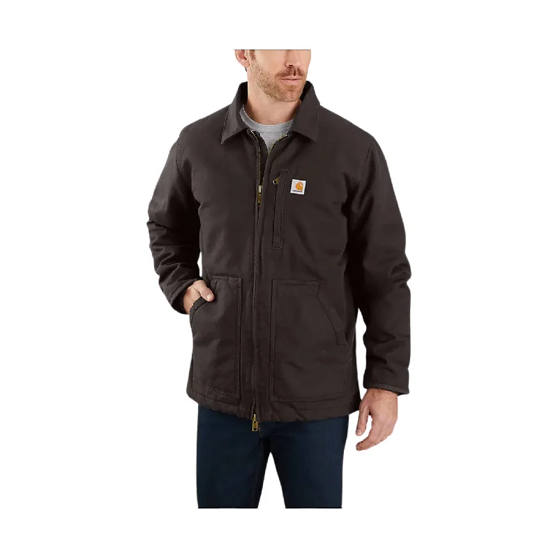 Carhartt Men's Sherpa Lined Loose Fit Field Jacket - Dark Brown