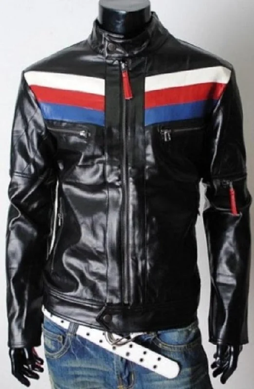 Casual Slim-fit Rider Leather Jacket