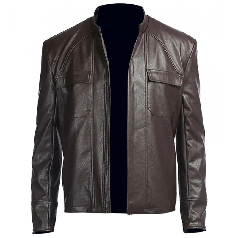 Men Swiss Brown Designer Leather Jacket