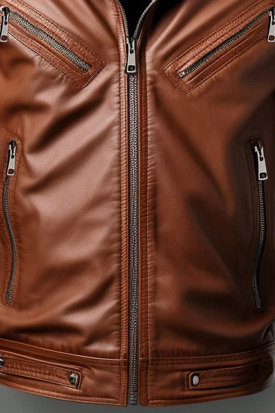 Men Benjamin Brown Biker Leather Jacket