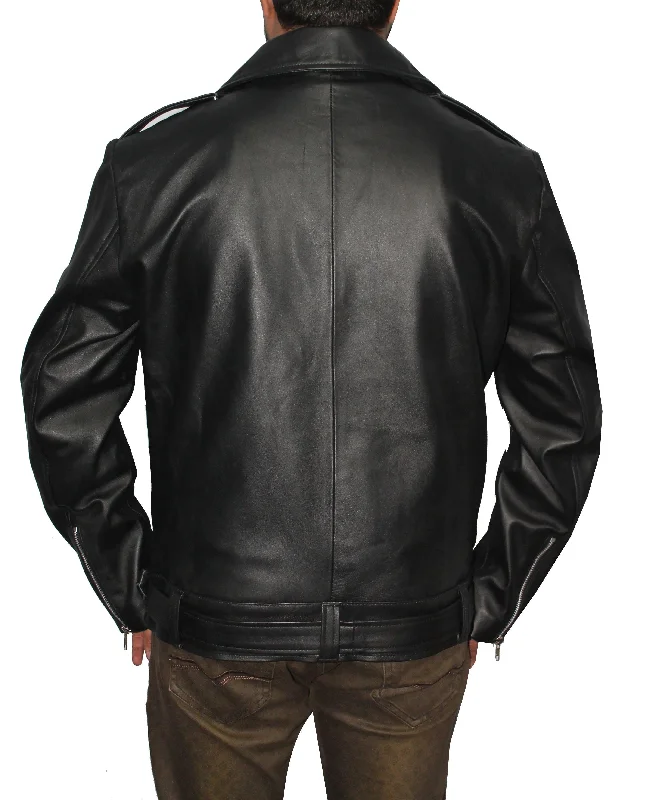 Men Biker Walking Negan Leather Jacket - Black