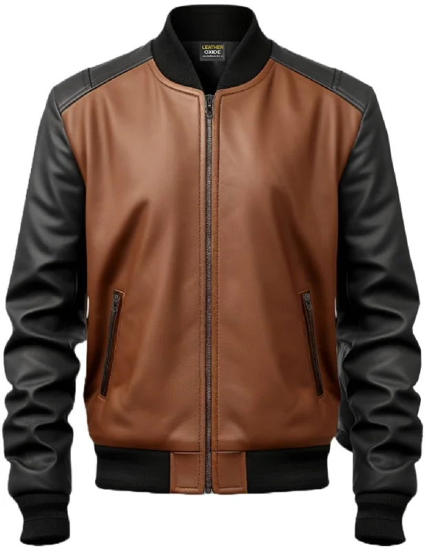 Men Black Leather Jacket - Leather Brown Jacket