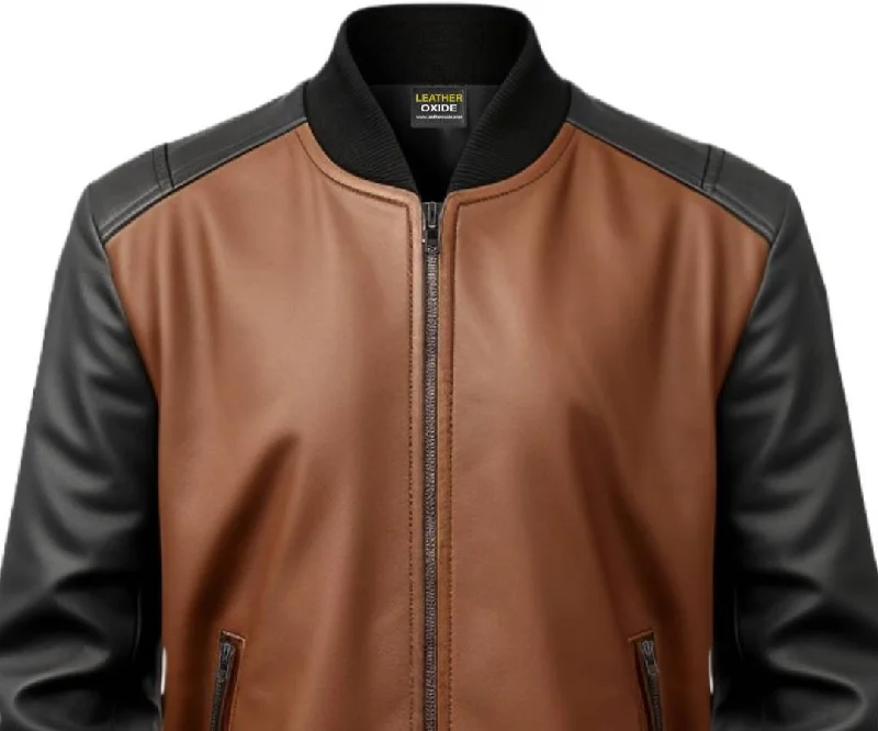 Men Black Leather Jacket - Leather Brown Jacket