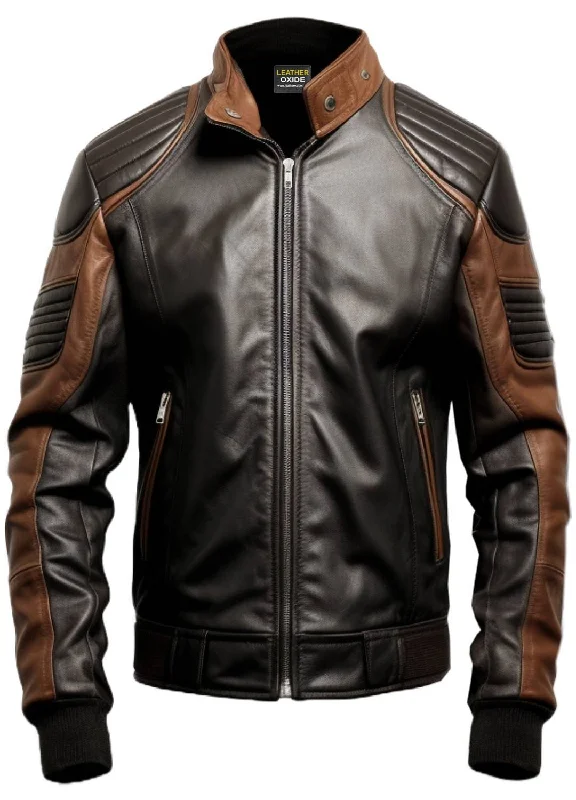 Men Black Leather Jacket - Leather Brown Jacket