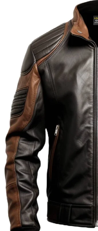 Men Black Leather Jacket - Leather Brown Jacket