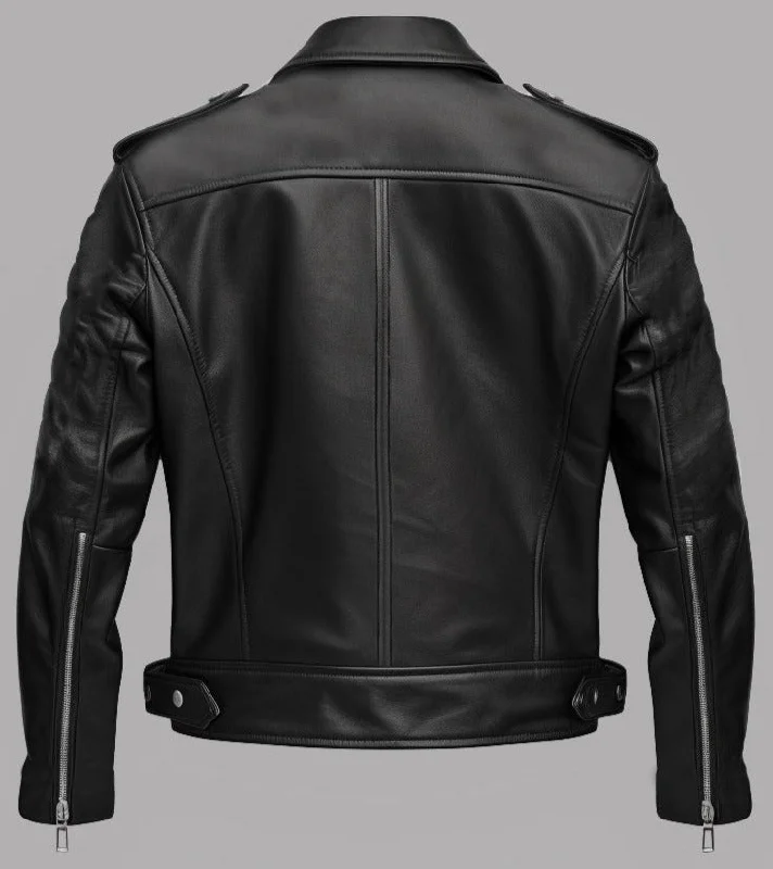 Men Boulevard Black Biker Leather Jacket