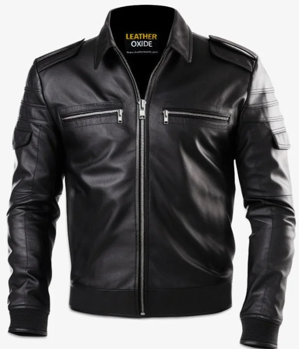 Michael Tom Classic Black Leather Jacket