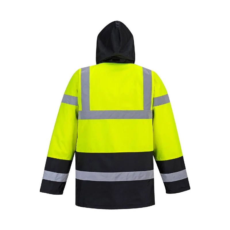 Portwest Men's Hi-Viz Contrast Traffic Jacket - Yellow/Black