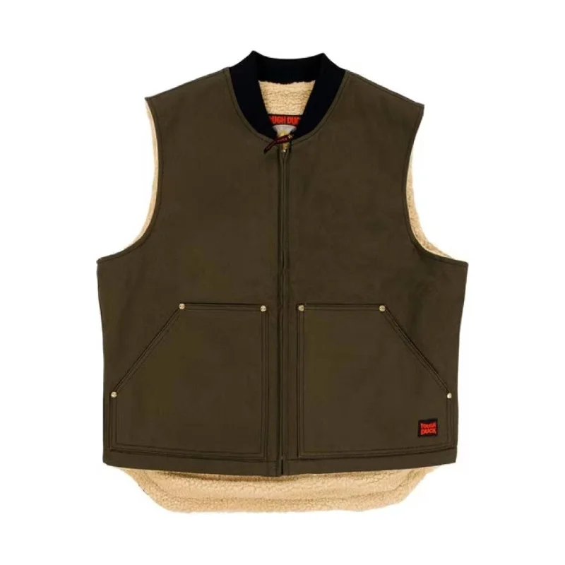 Tough Duck Men's Sherpa Lined Vest - Olive - ONLINE STORE CREDIT/EXCHANGE ONLY