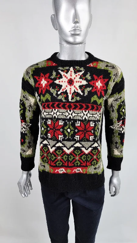 Katharine Hamnett Vintage Mens Fairisle Knit Sweater, 1980s