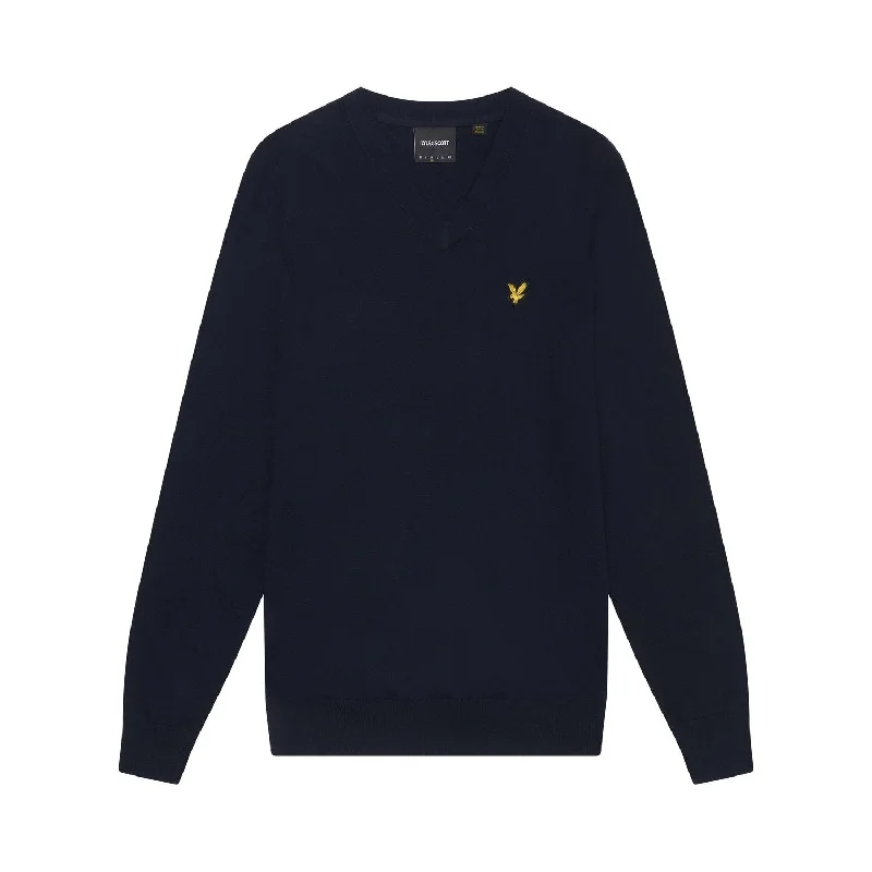 Lyle & Scott Mens Cotton Merino V Neck Jumper