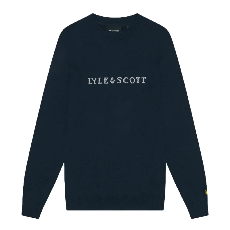 Lyle & Scott Mens Script Jacquard Jumper