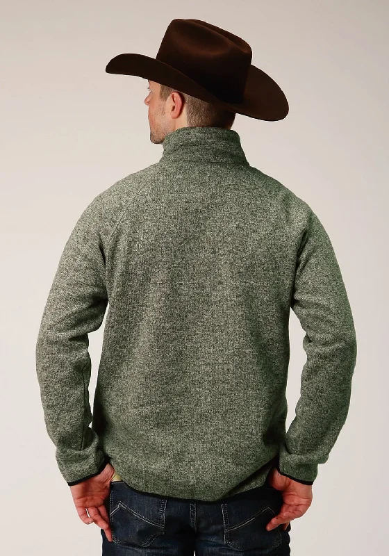 Stetson Mens Green Polyester Bonded Knit Sweater