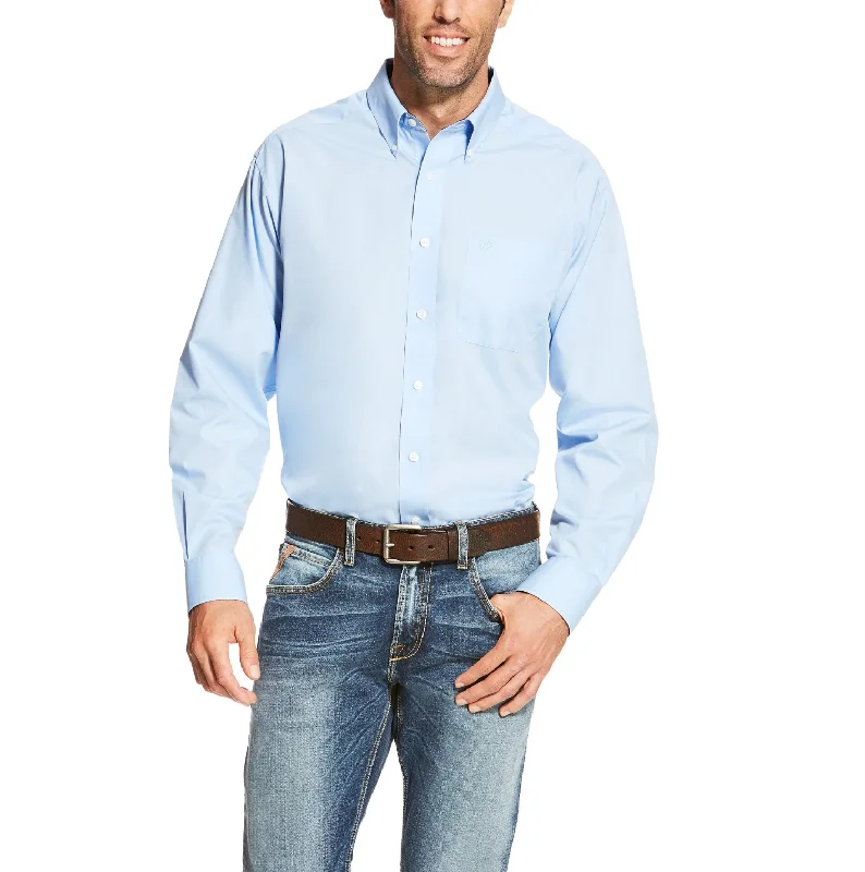 10020329 Ariat Men's Solid Shirt Light Blue