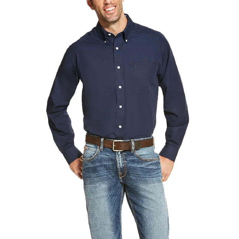 10020330 Ariat Men's Solid Shirt Navy