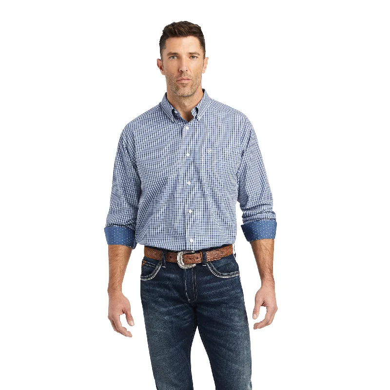 10042287 Ariat Mns Wrinkle Free Ellison Classic Fit Shirt True Navy