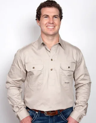 10101STN Just Country Men's Cameron Work shirt Stone