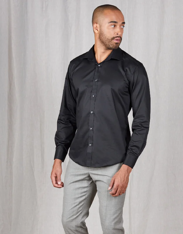 Banks Black Twill Tailored Shirt