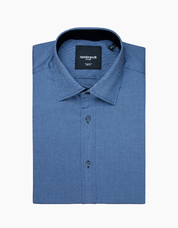 Barbican Blue & Black Textured Shirt