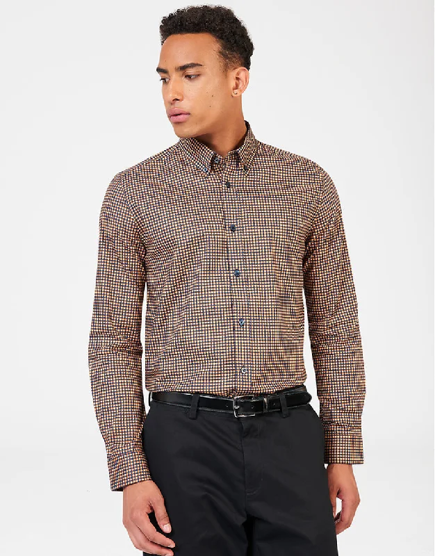 Ben Sherman Burnt Orange Chevron Print Shirt