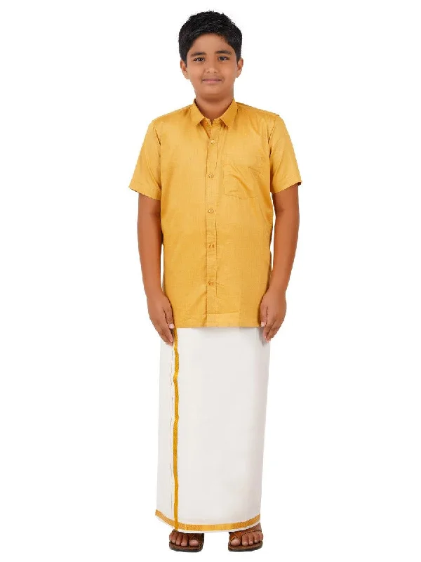 Boys Matching Dhoti & Shirt Combo Luxor Gold OX32