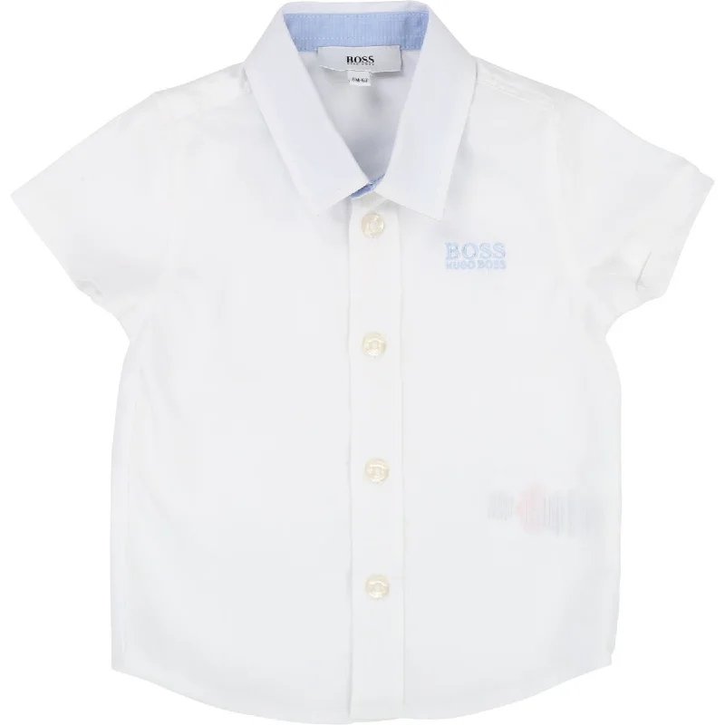 Hugo Boss Toddler Short Sleeve White Dress Shirt