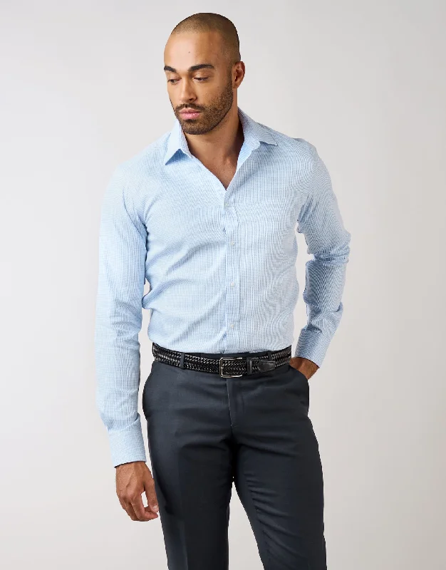 London Light Blue Microdesign Business Shirt