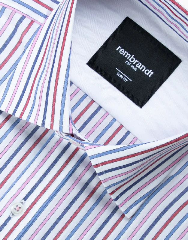 London Pink, Red & Blue Stripe Shirt