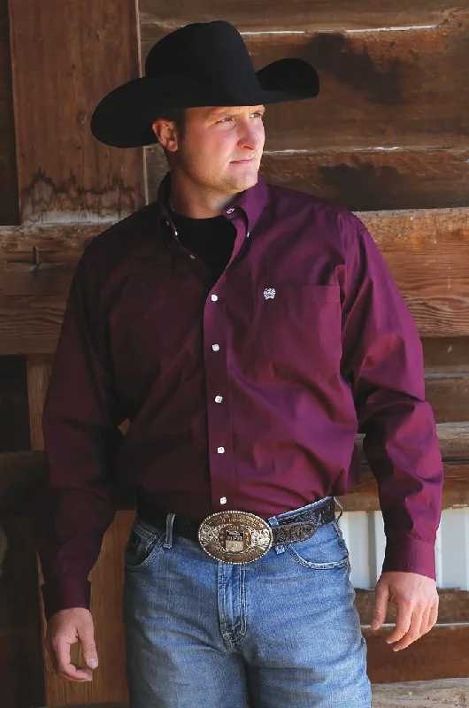 MTW1104239 Cinch Men's Arena shirt Burgundy