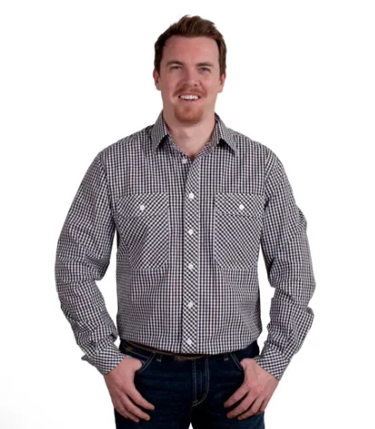 MWLS2416 Just Country Men's Austin Choc/White Workshirt