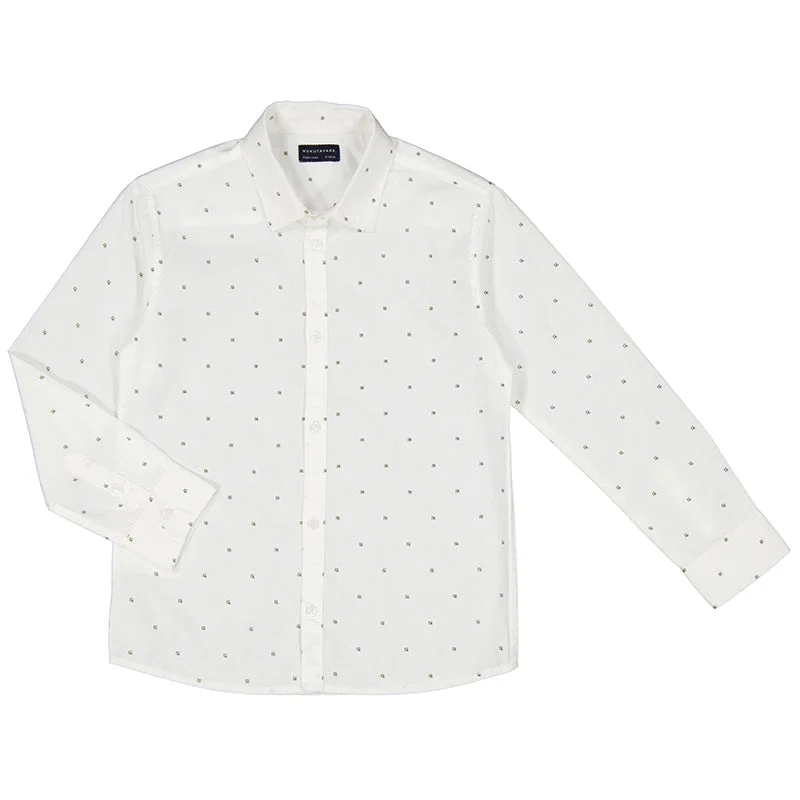 Nukutavake Long Sleeve Dress Shirt w/small pattern _White 6116