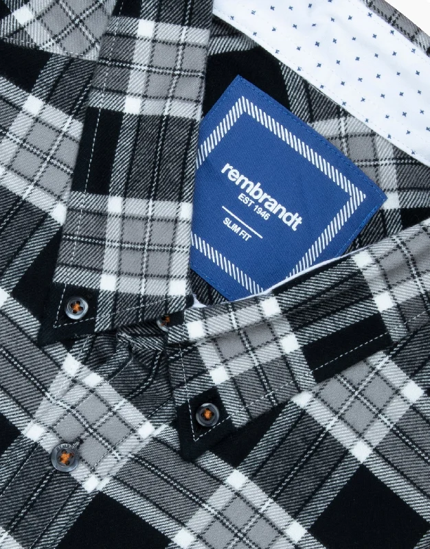 Ohope Black & White Check Flannel Shirt