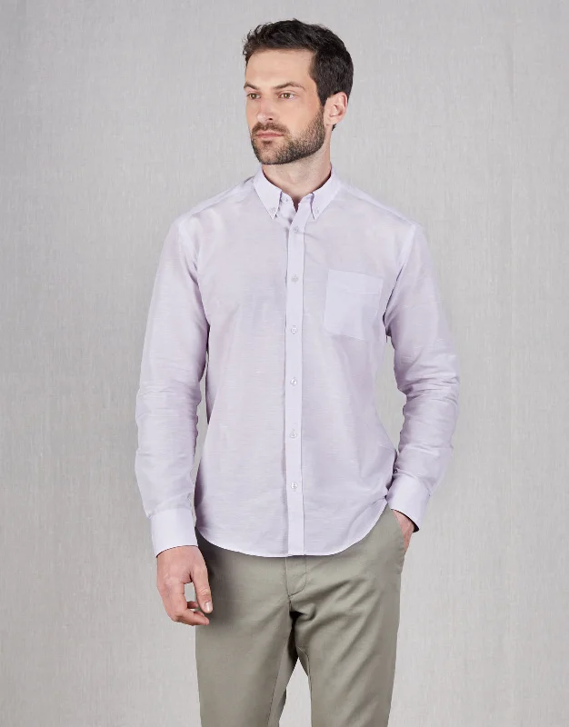 Ohope Lilac Cotton-Linen Shirt