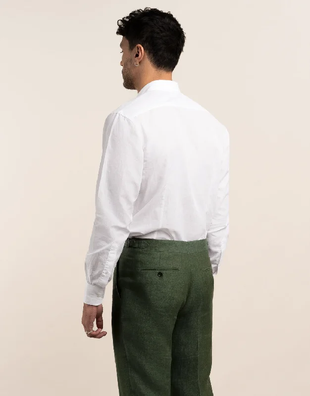 Ohope White Cotton-Linen Shirt