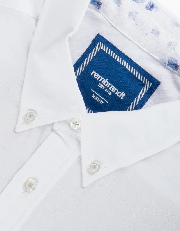 Ohope White Cotton-Linen Shirt