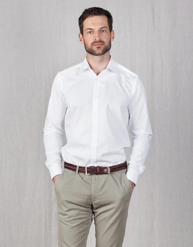 Santiago White Twill Business Shirt