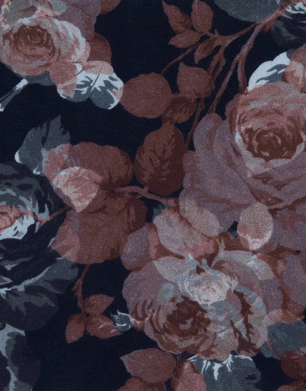 Sinatra Black & Pink Rose Print Shirt