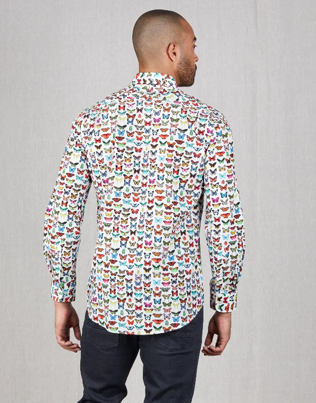 Sinatra Butterflies Print Shirt