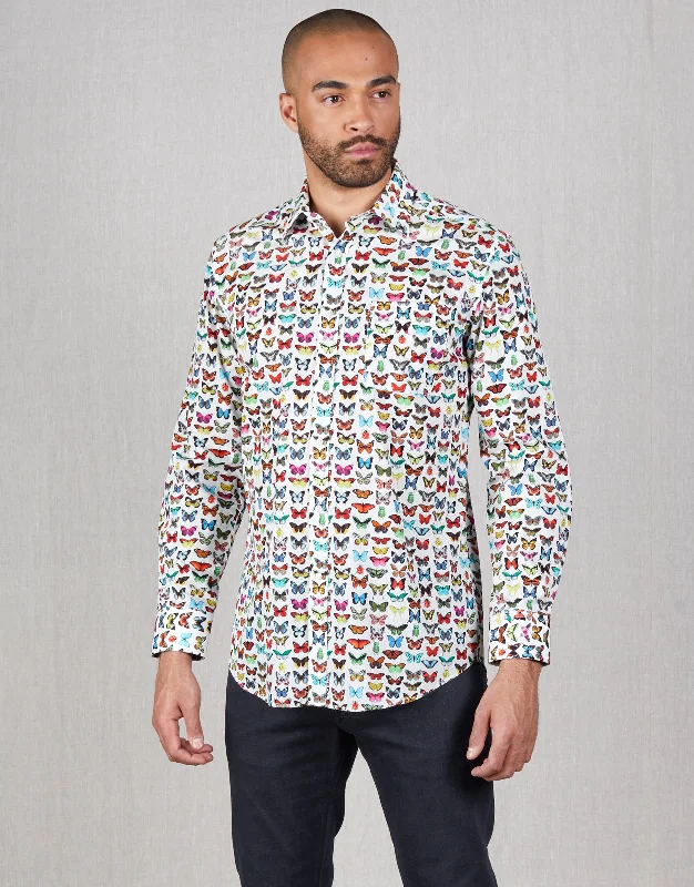 Sinatra Butterflies Print Shirt