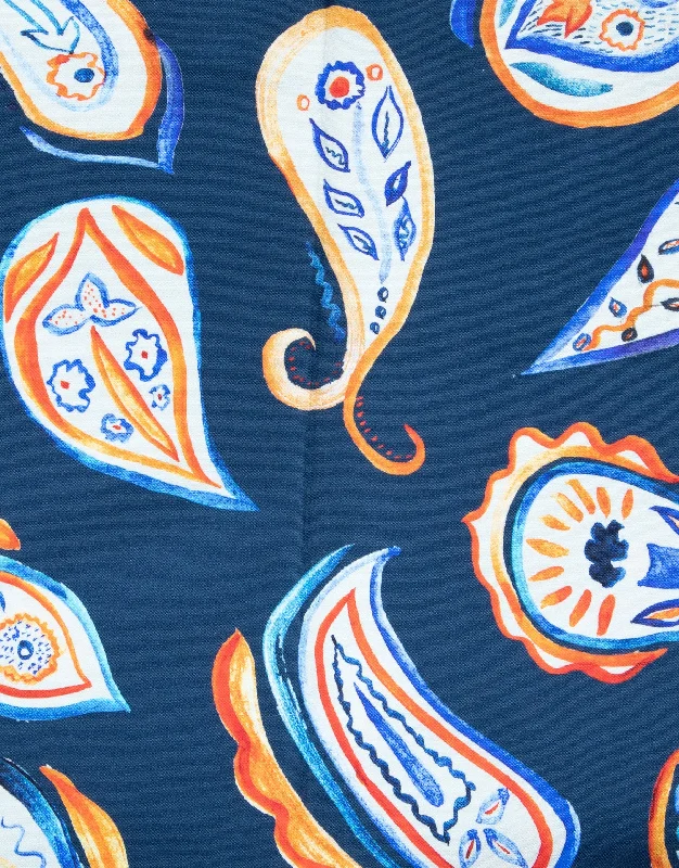 Sinatra Navy & Orange Paisley Shirt