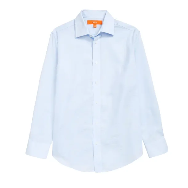 Tallia Boys Textured Blue Dress Shirt