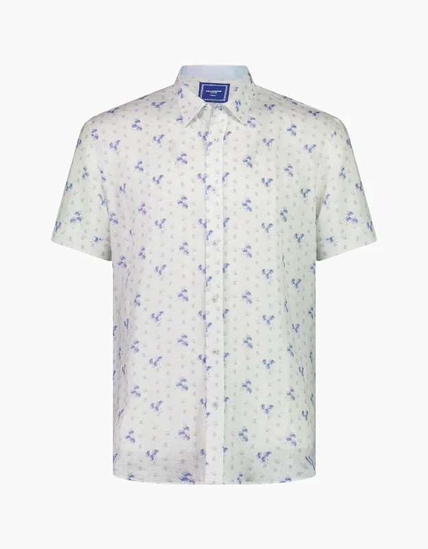 Waihi Blue Floral Short Sleeve Shirt