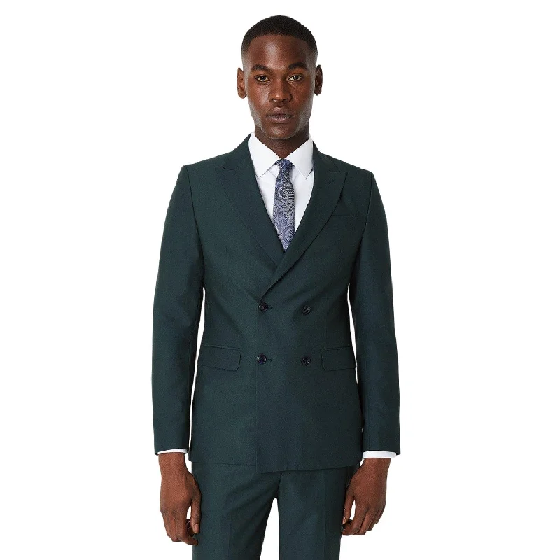 Burton Mens Double-Breasted Slim Suit Jacket