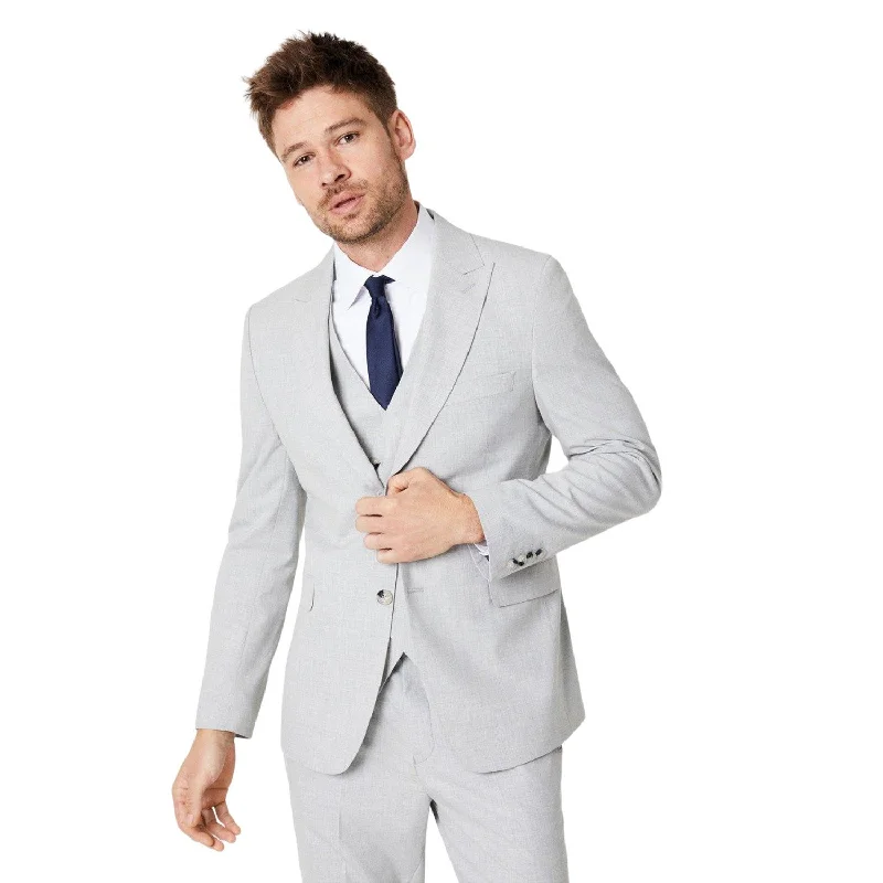 Burton Mens Heathered Slim Wedding Suit Jacket