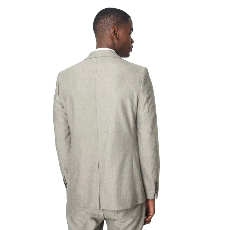 Burton Mens Herringbone Single-Breasted Suit Jacket