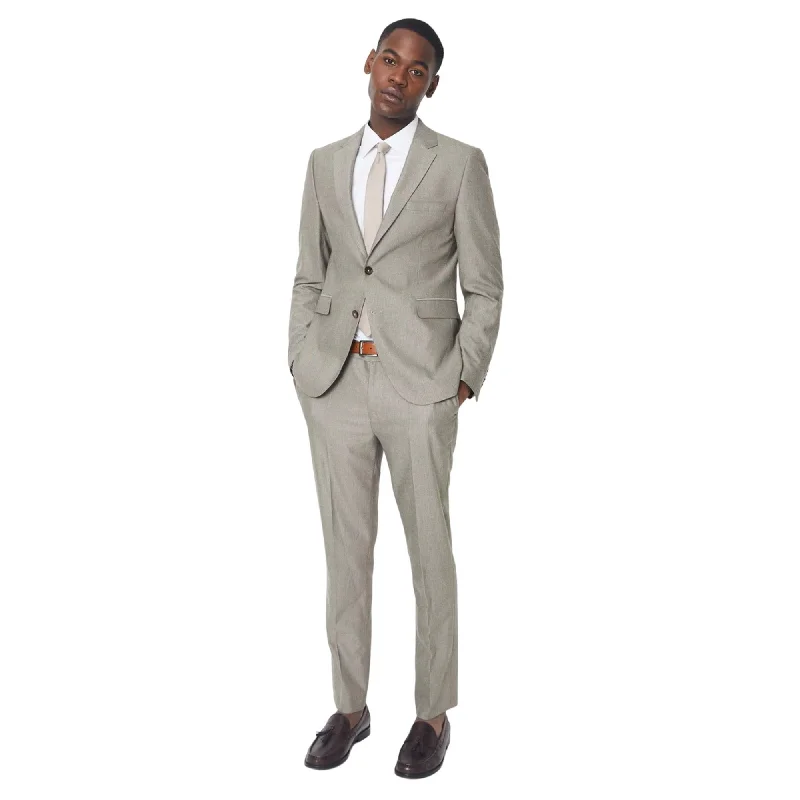 Burton Mens Herringbone Single-Breasted Suit Jacket