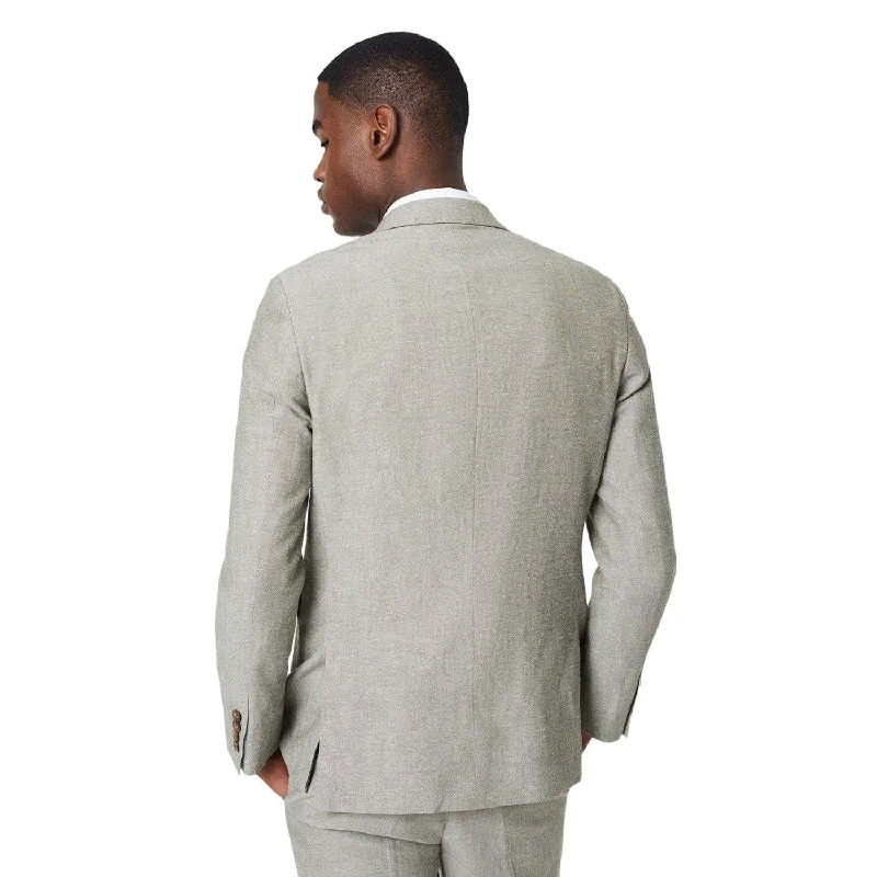 Burton Mens Monaco Linen Double-Breasted Slim Suit Jacket